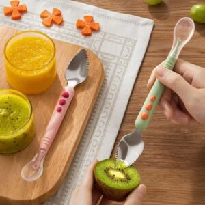 Double Sided Baby Scraper Silicone Feeding Spoon