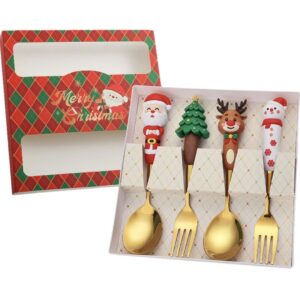 4pcs Christmas Spoon Fork Set