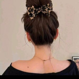1pcs Leopard Print Hair Bow Clip