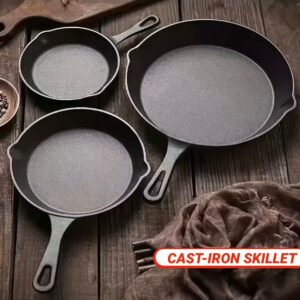 3pcs Cast Iron Skillet Non-stick Pan Set