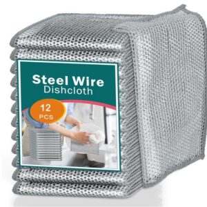 12pcs Steel Wire Dish Cloth